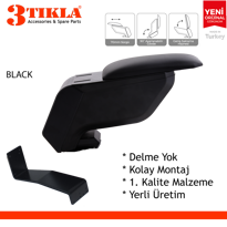 3 Tıkla Dacia Lodgy 2015 Delmesiz Çelik Ayaklı Siyah Kolçak Kol D