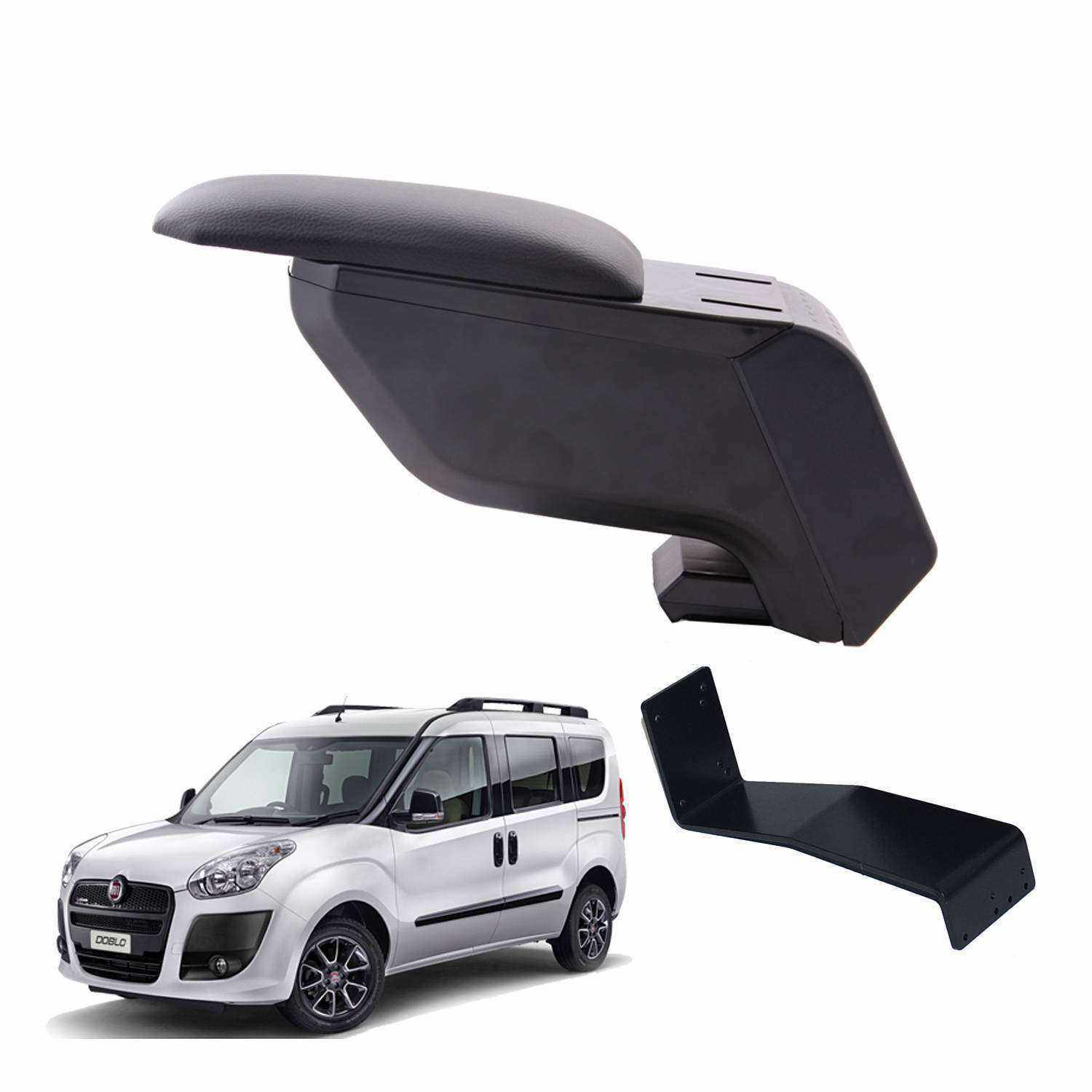 3 Tıkla Fiat Doblo 2013 Delmesiz Çelik Ayaklı Siyah Kolçak Kol Da