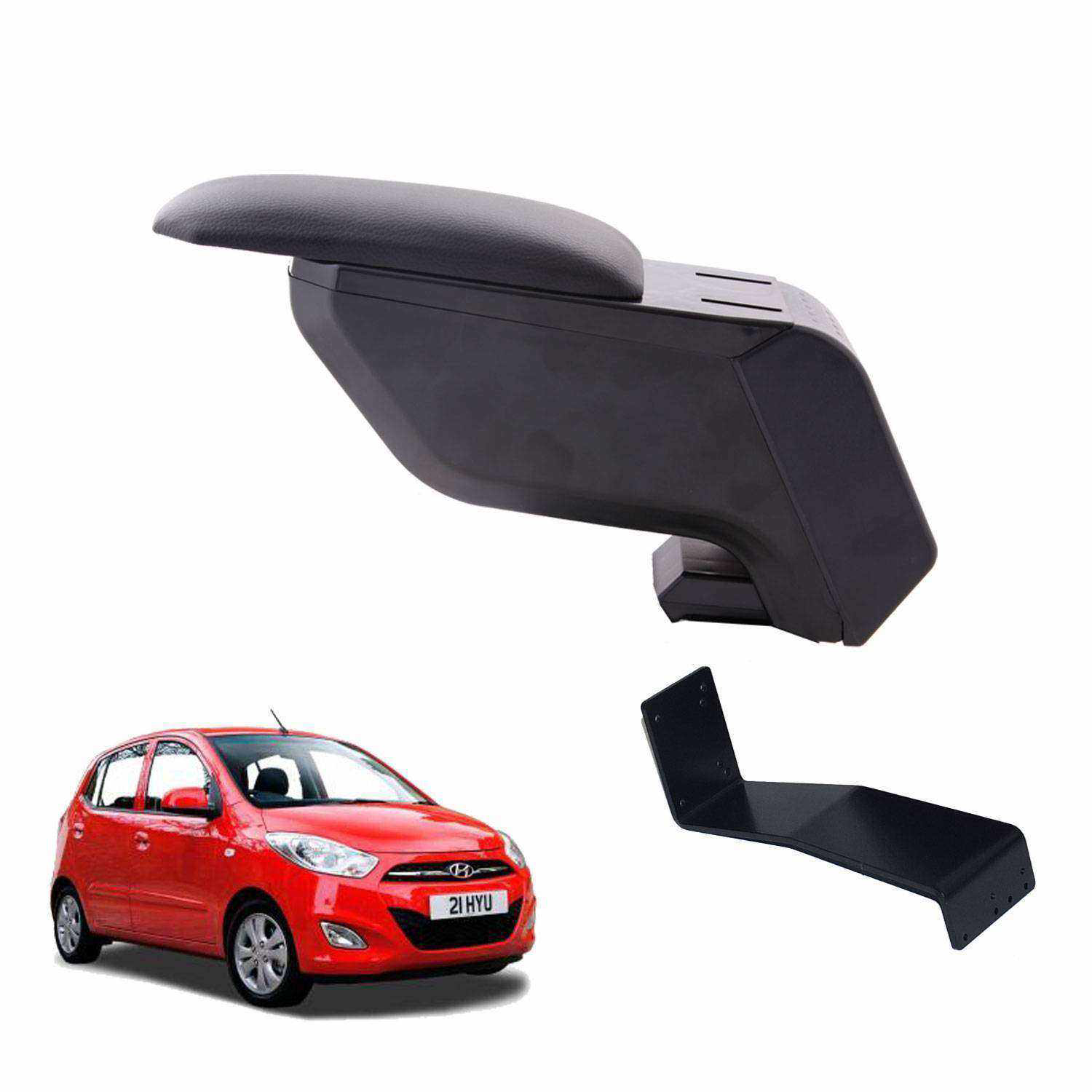 3 Tıkla Hyundai i10 2008 Delmesiz Çelik Ayaklı Siyah Kolçak Kol D
