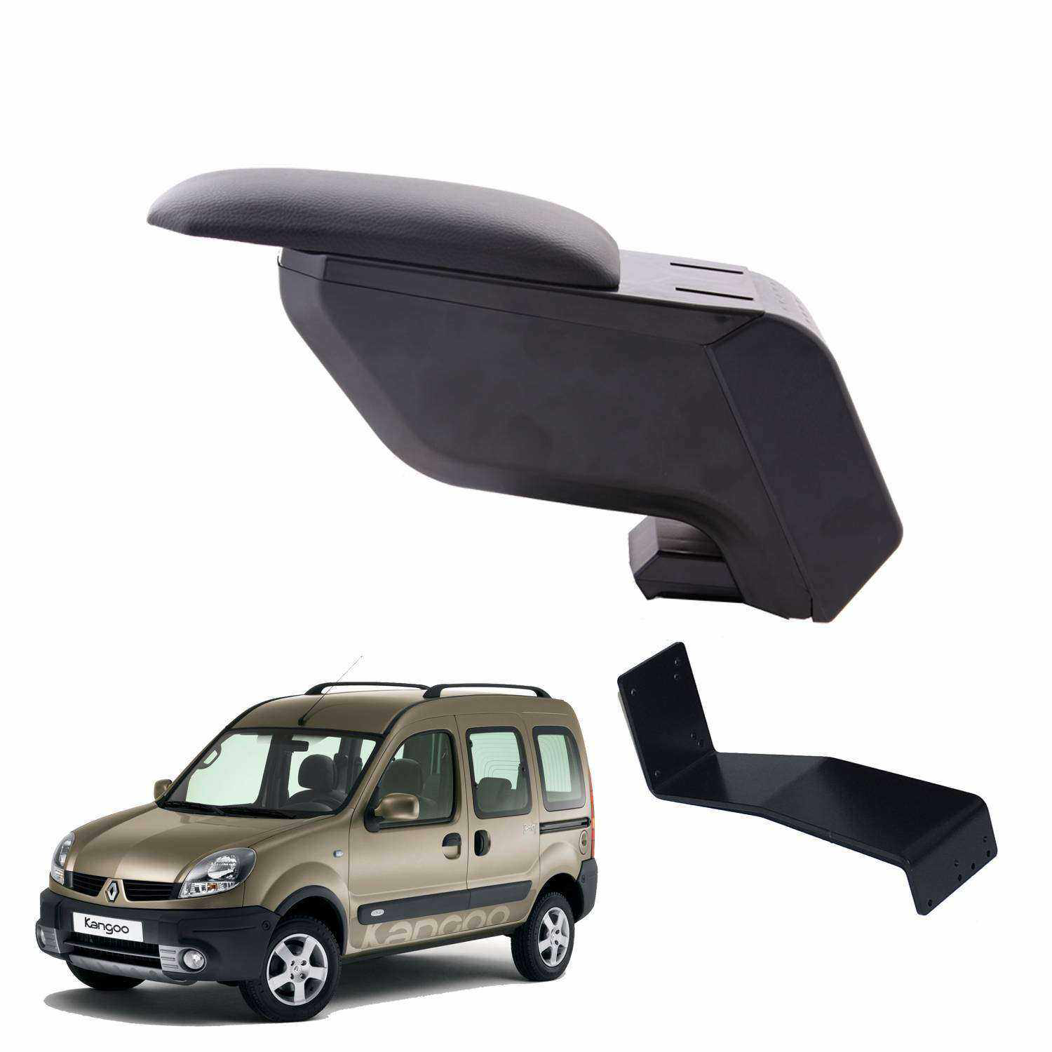 3 Tıkla Renault Kangoo 2004 Delmesiz Çelik Ayaklı Siyah Kolçak Ko