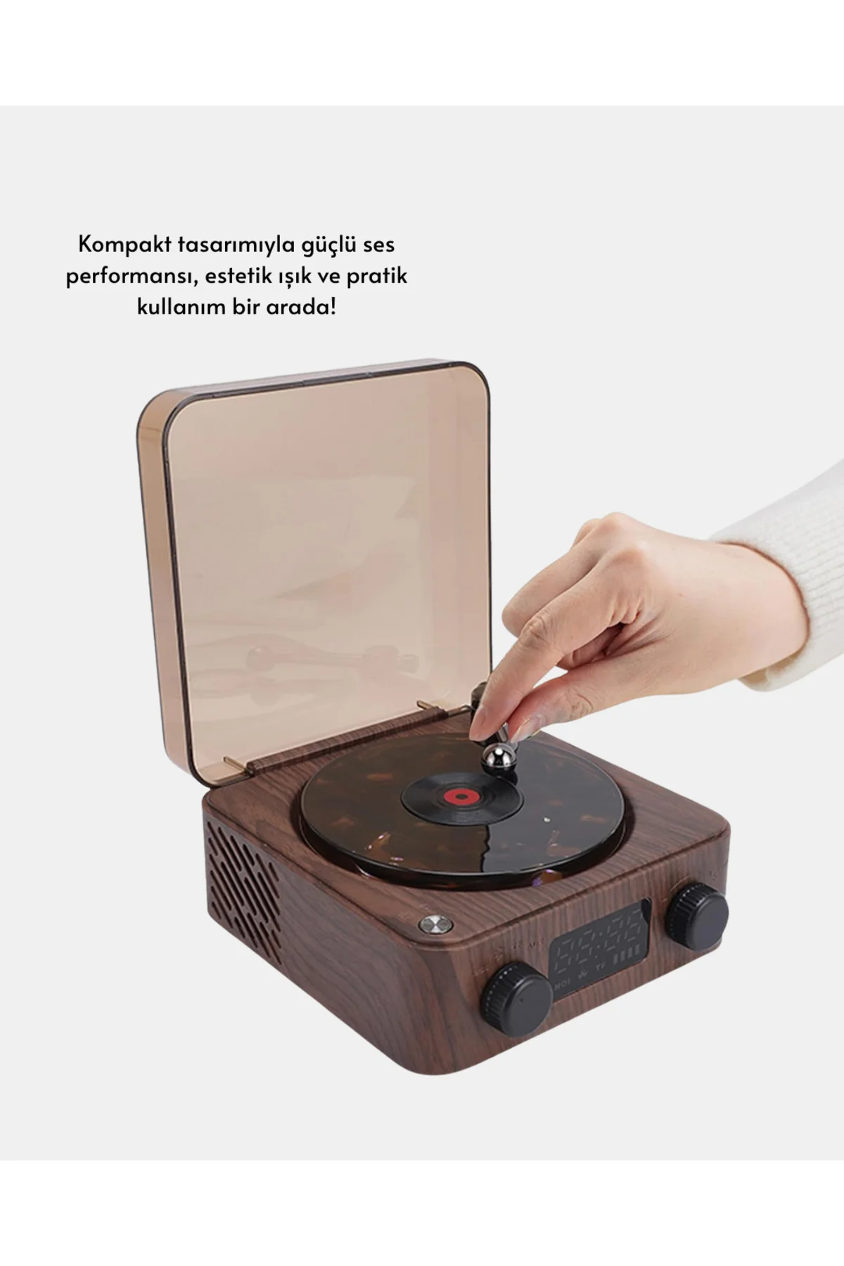 3-ü-1 Arada Bluetooth Hoparlör – Işıklı Saat ve Gece Lambası