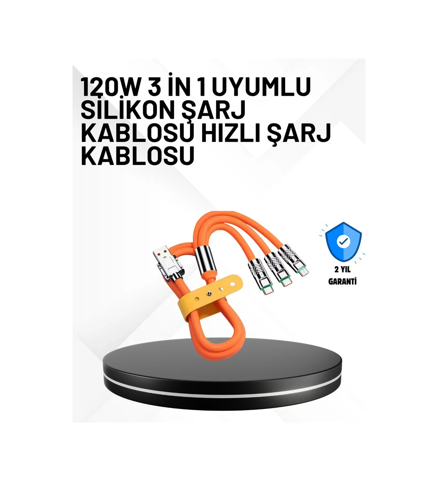3 Ü 1 Arada Kablo 120w Hızlı Şarj Ve Veri Aktarımı Özellikli Diğer