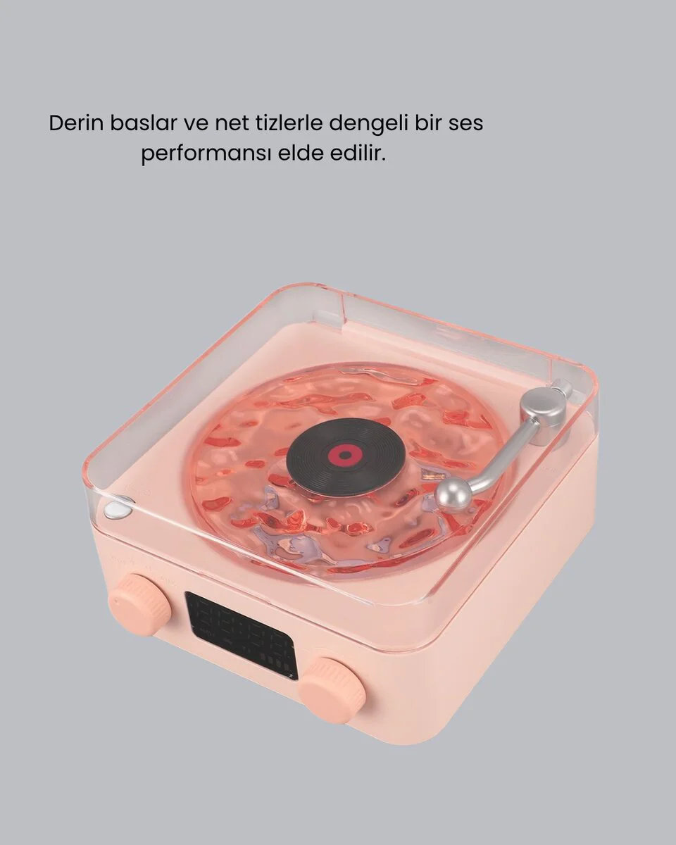 3-ü-1 Gece Lambası Stereo Bluetooth Hoparlör ve Dijital Saat - Su Dalgası Efektli Dekoratif Işıklandırma