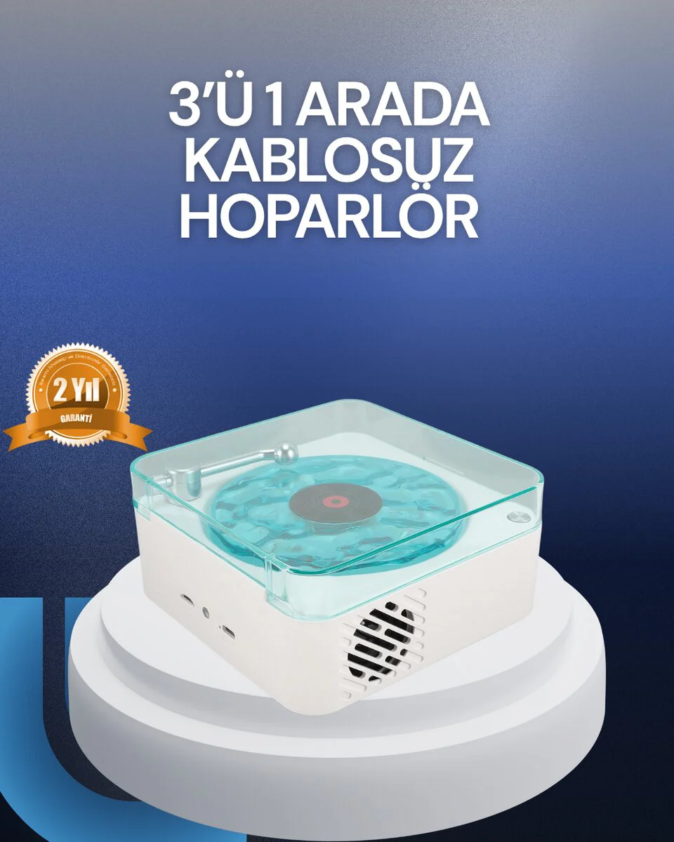 3-ü-1 Vintage Bluetooth Hoparlör ve Gece Lambası - Şık Dekor ve Kusursuz Ses
