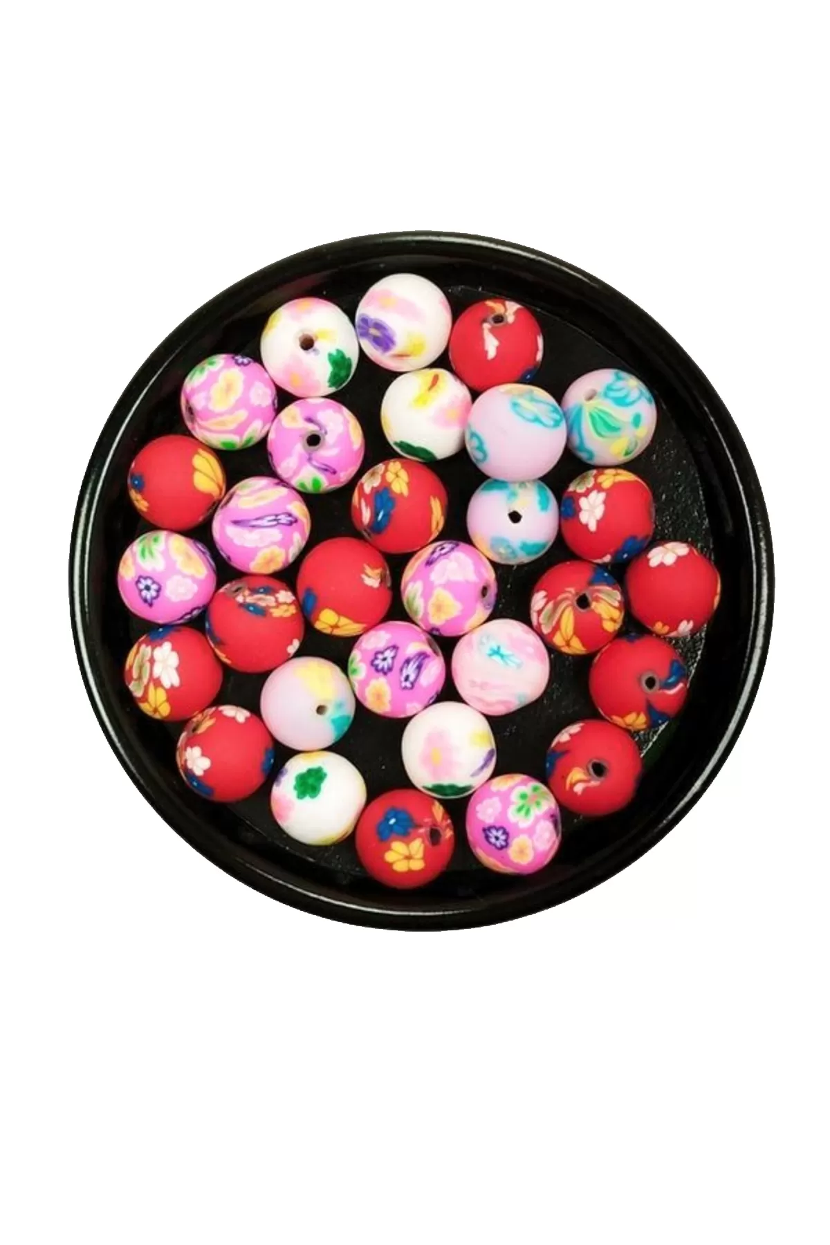 30 Adet 10 mm Polimer Kil Fimo Boncuk Takı Bileklik + 1 Metre Las