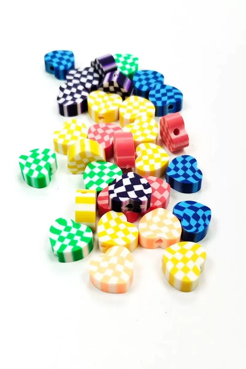 30 Adet 10 mm Polimer Kil Fimo Boncuk Takı Bileklik + 1 Metre Las