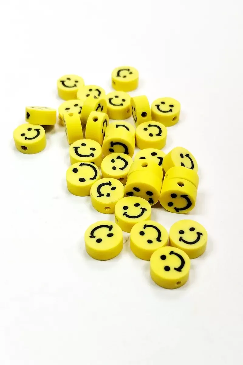30 Adet 10 mm Polimer Kil Fimo Boncuk Takı Bileklik + 1 Metre Las
