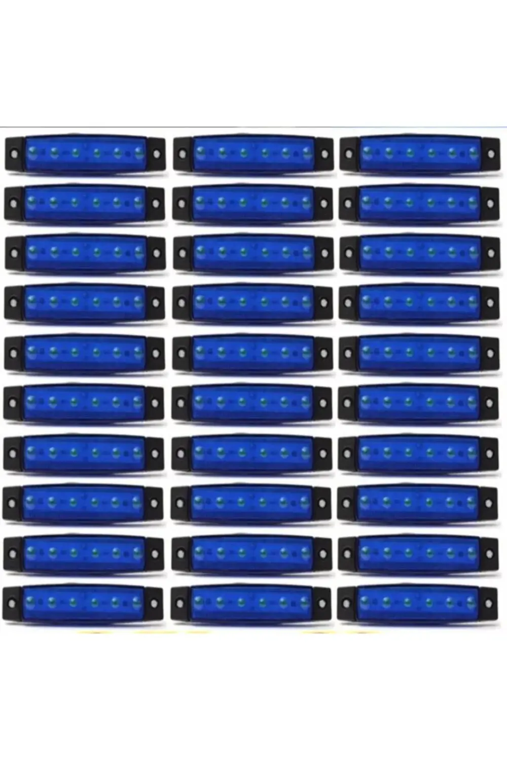 30 Adet Mavi Yan Işaret Lambası 6 Ledli 12 Volt