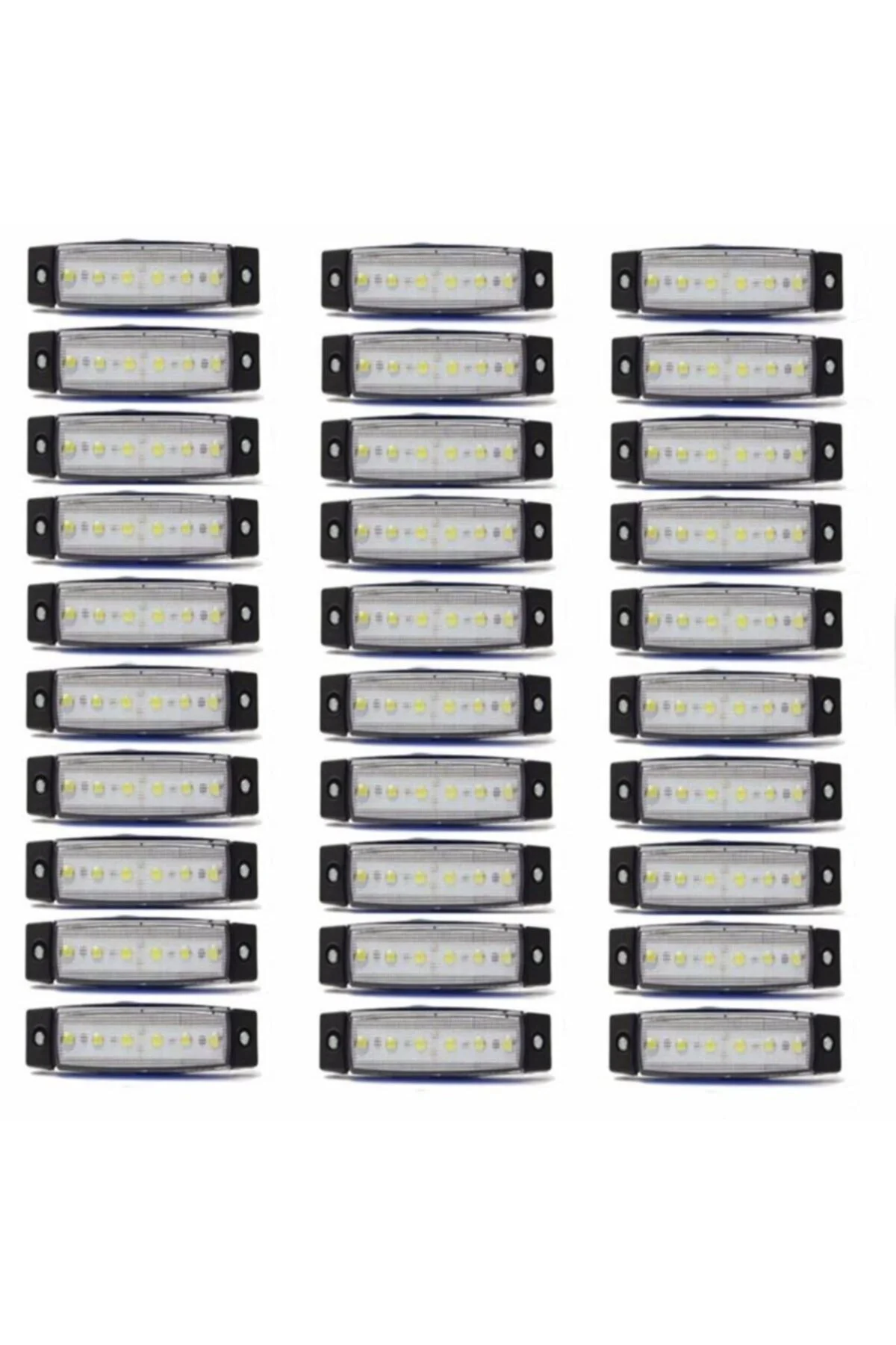 30 Adet Yan Işaret Lambası 6 Ledli Beyaz 24 Volt