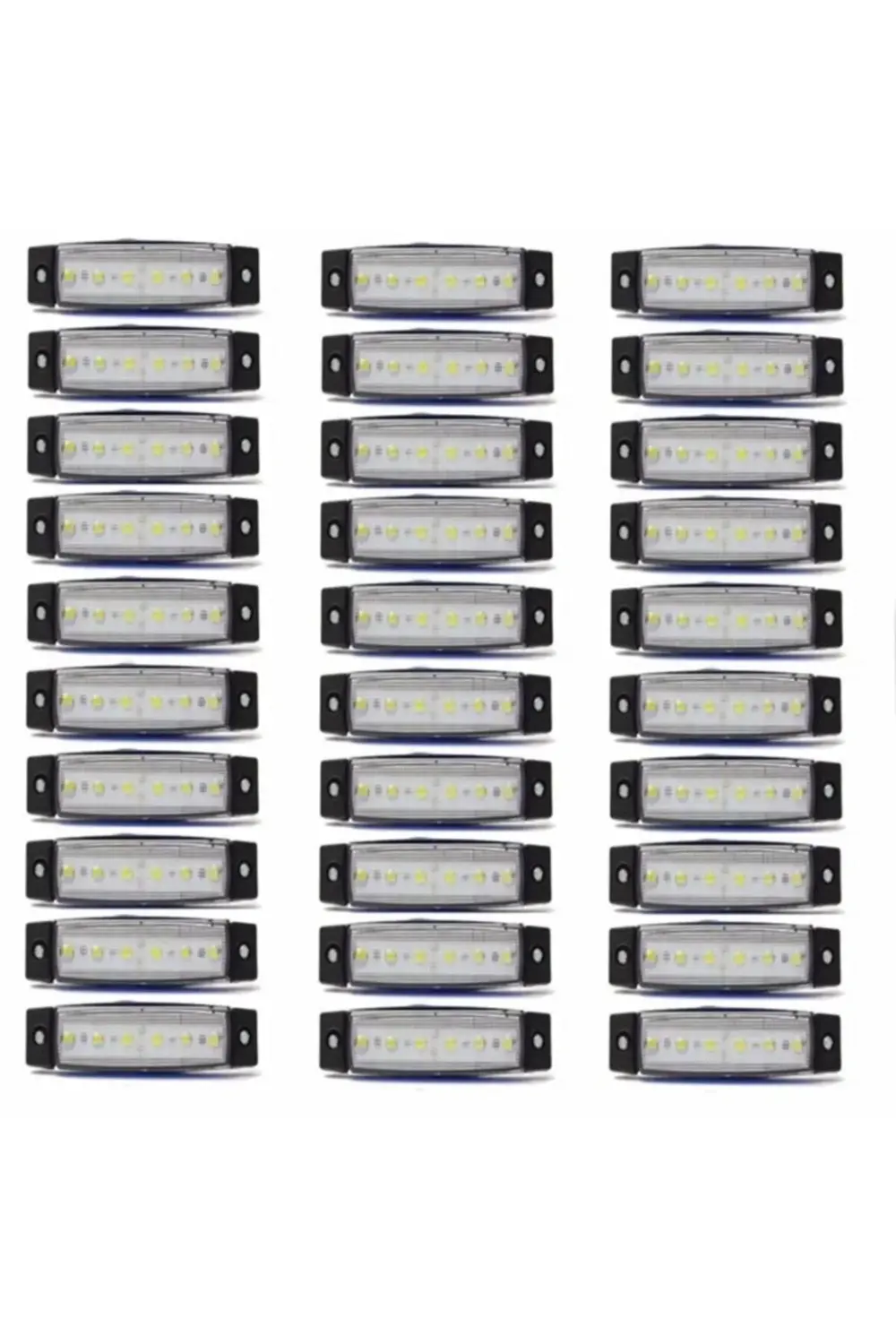 30 Adet Yan Işaret Lambası 6 Ledli Beyaz 24 Volt