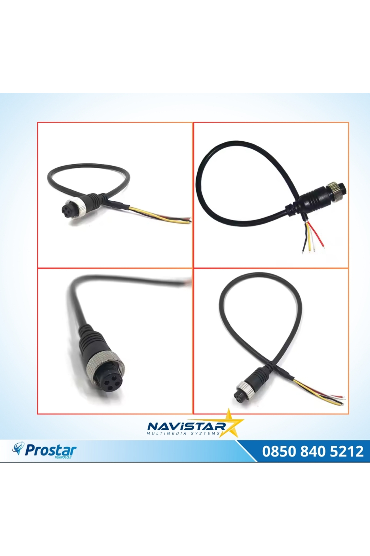 Navistar 30 Cm 4 Pin Aviation Dişi Soket Kısa Kamera Kablosu