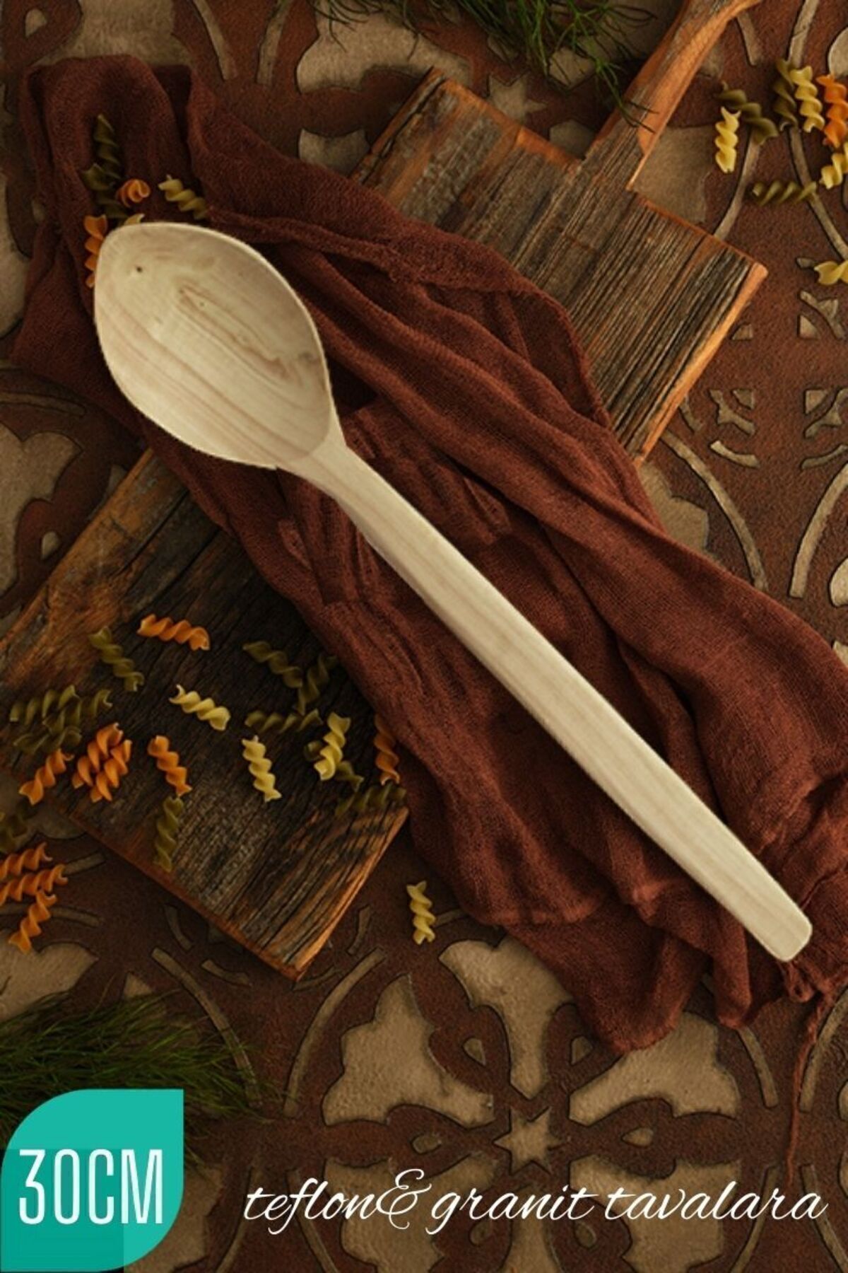 30 CM Ahşap Karıştırma Kaşığı Doğal Gürgen 720595