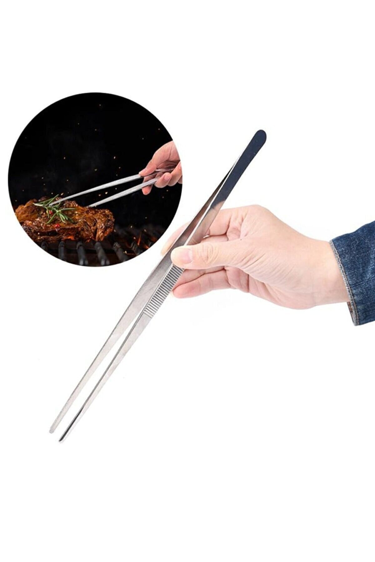 30 Cm Çelik Mutfak Cımbızı Çelik Yemek Cımbızı Aşçı Şef Cımbızı 3