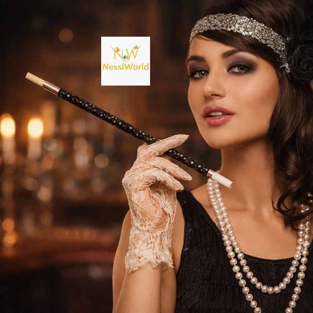 30 cm Siyah Payetli  Tutacağı – 1920’ler Gatsby Parti Aksesuarı Fiyatı, Yorumları ve Özellikleri