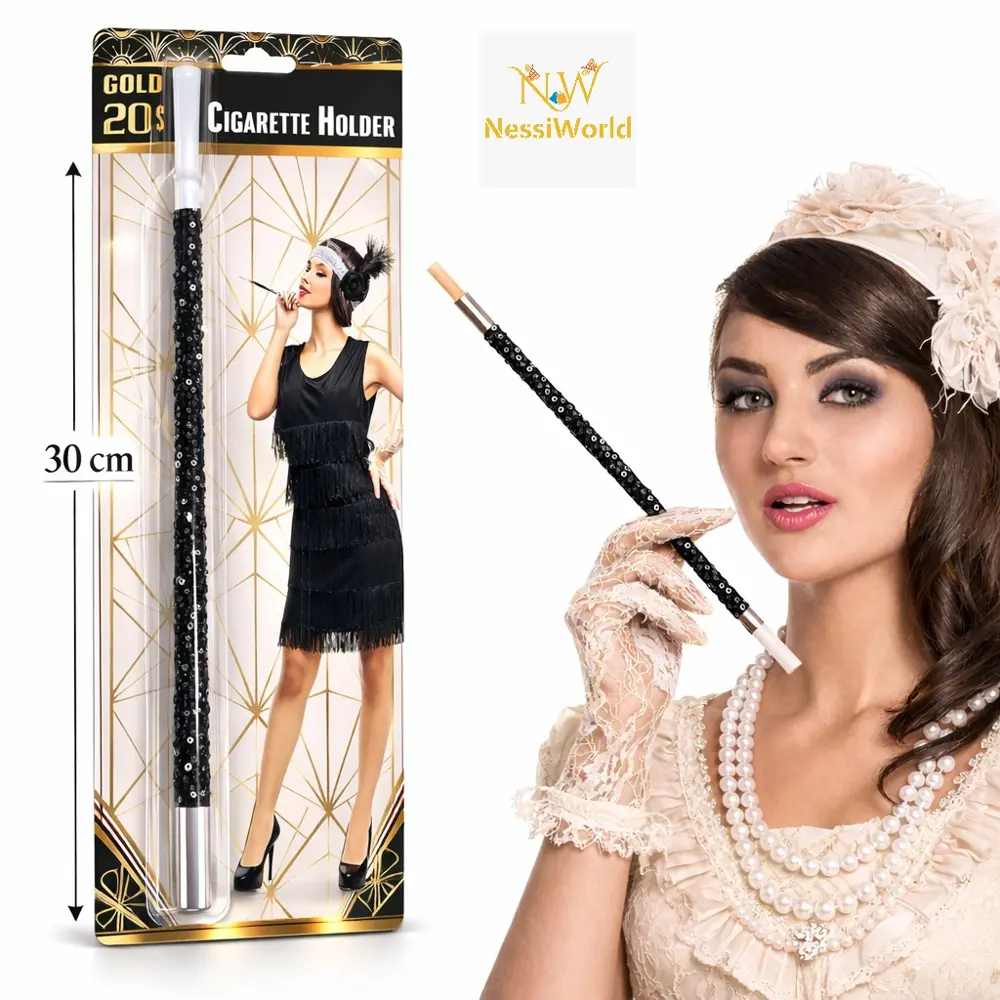 30 cm Siyah Payetli  Tutacağı – 1920’ler Gatsby Parti Aksesuarı Fiyatı, Yorumları ve Özellikleri