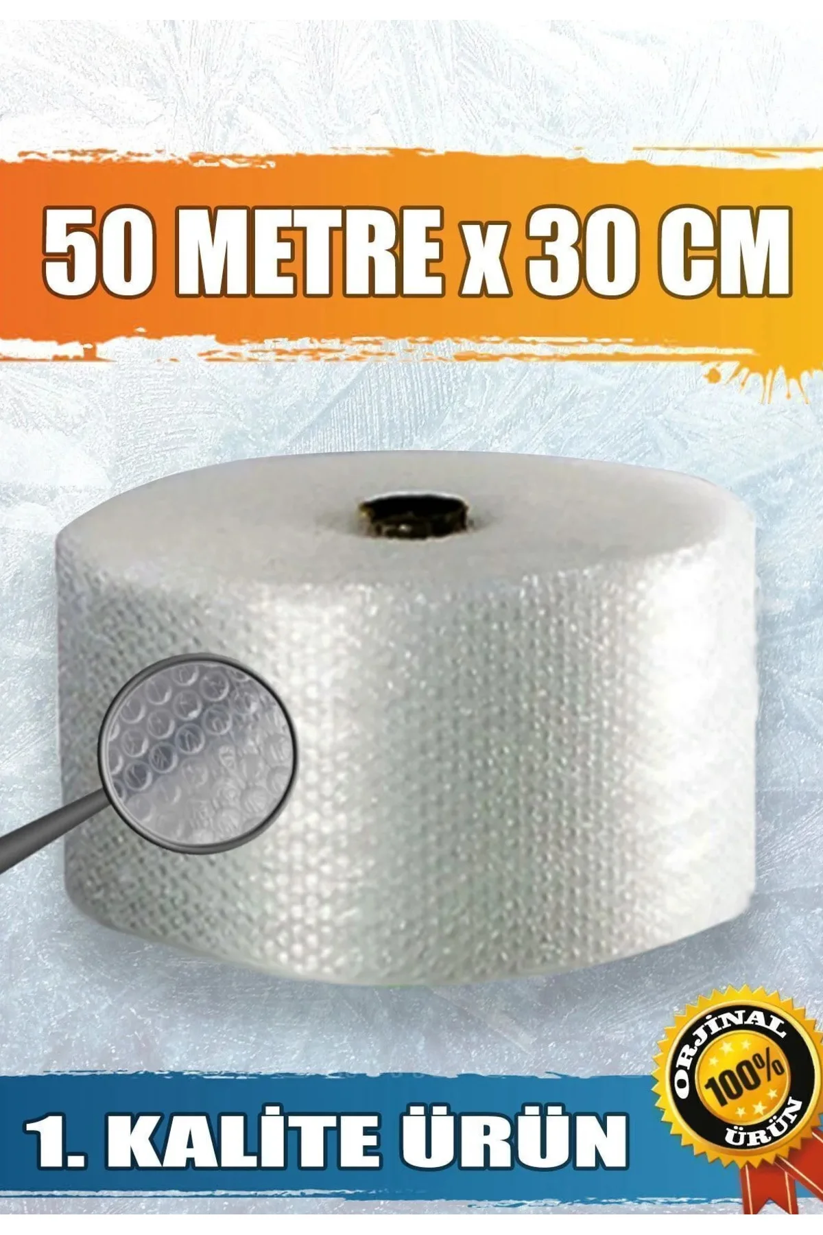 30 cm x 50  Metre Ambalaj Poşeti Balonlu Havalı Naylon Patpat Taşıma Taşınma Poşeti Naylonu