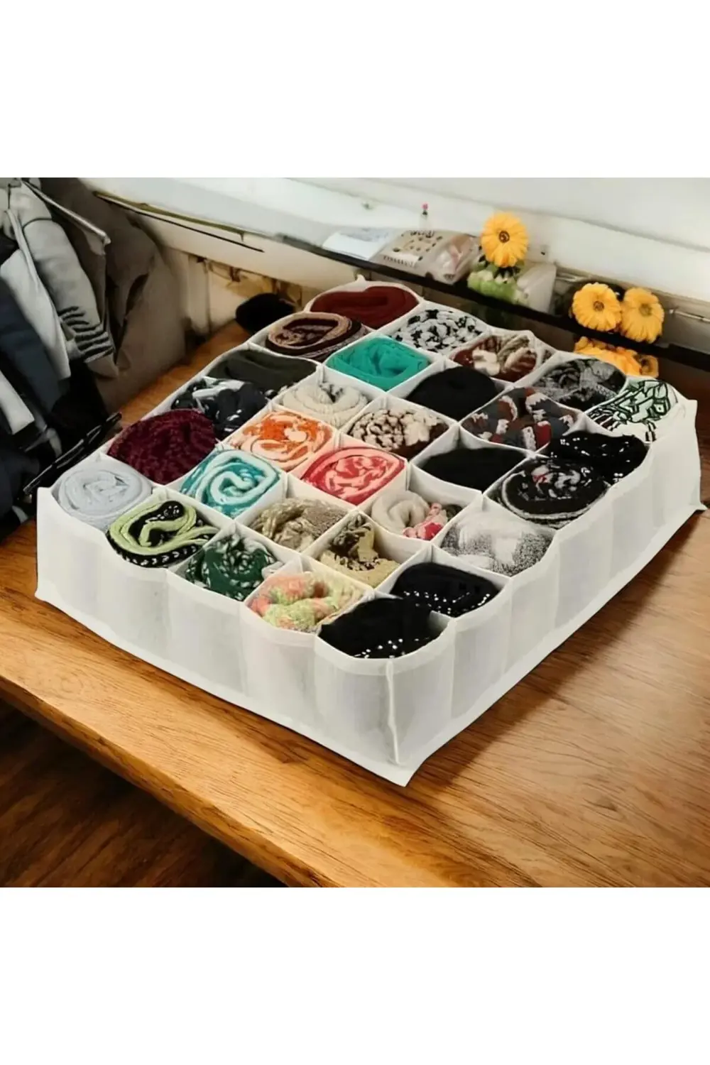 30 Gözlü Petek Organizer Çekmece İçi Çorap Kemer İç Çamaşırı Düze