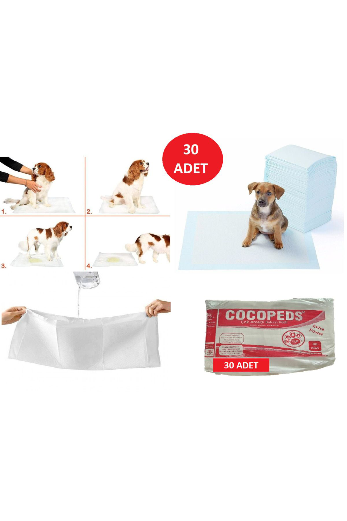 Axor 30 Lu Kedi-Köpek Tuvalet Eğitim Pedi - Kullan At Çiş Pedi 90 X60 Cm