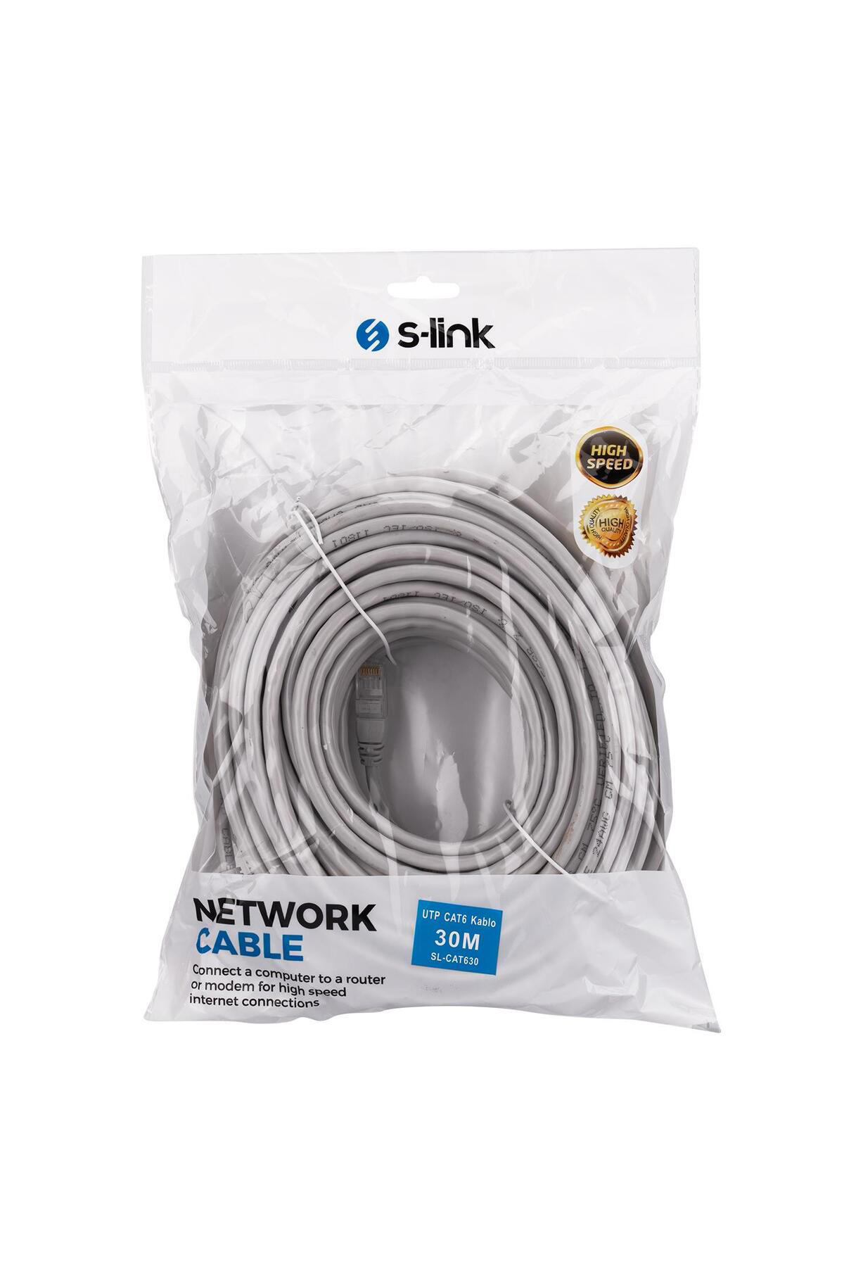30 Metre Cat6 Kablo Gri Utp Patch Gri Ethernet Kablosu