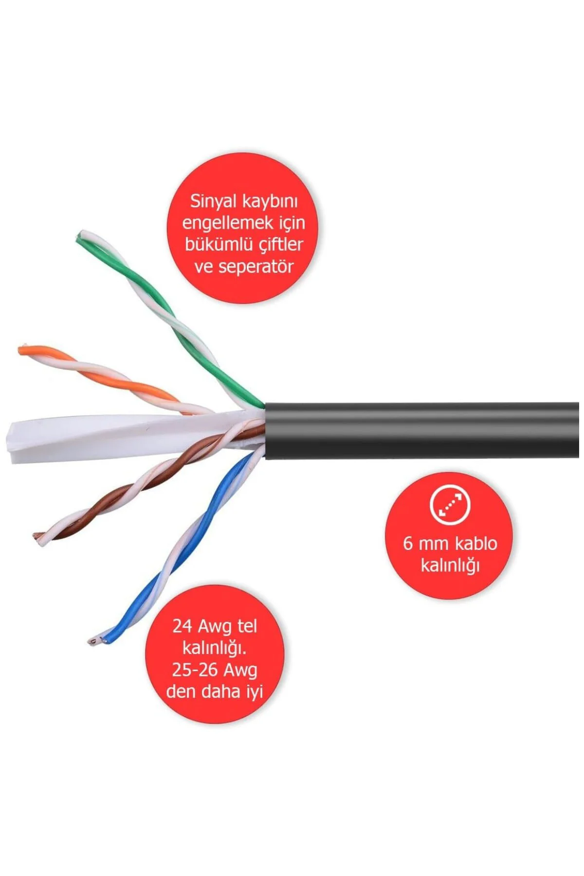30 Metre CAT6 Network-Ağ-Ethernet Kablosu Siyah