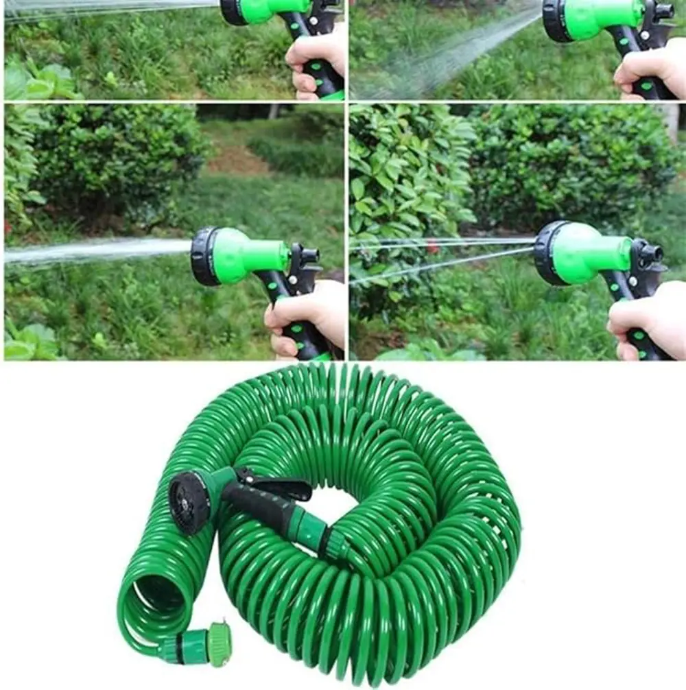 30 Metre Spiral Hortum + 4 Fonksiyonlu Özel Sulama Tabancası (474