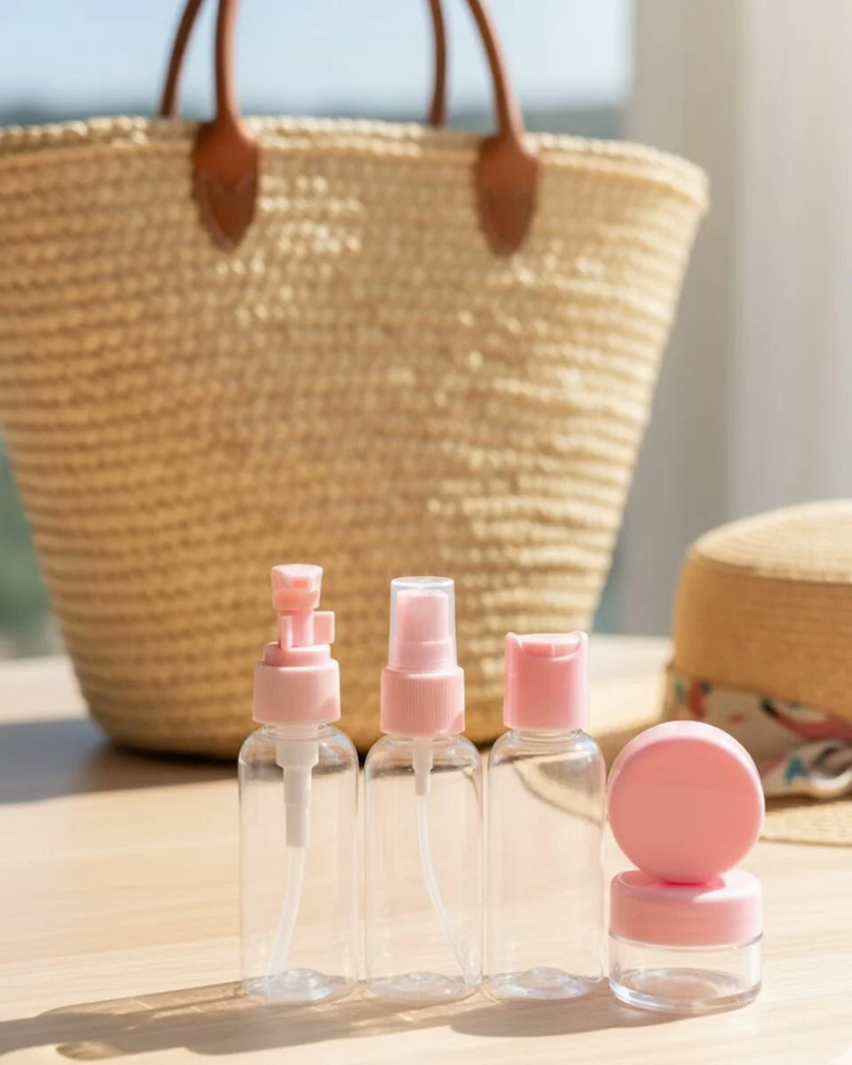 30 ml 5’li Seyahat Banyo Şişe Seti - Sızdırmaz ve Pratik Taşıma Çantası
