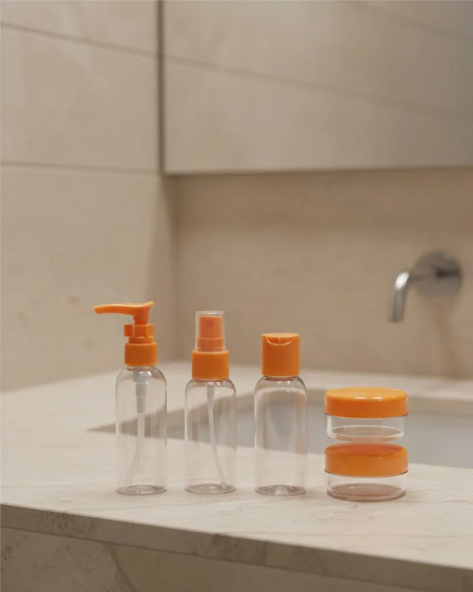 30 ml 5’li Seyahat Şişesi Seti - Kozmetik Organizer Çanta