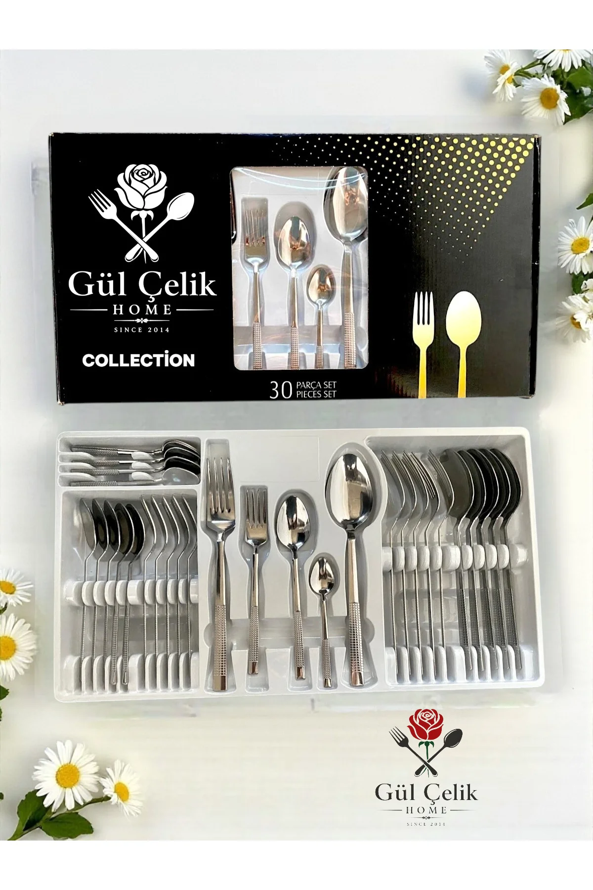 30 Parça 6 Kişilik Çatal Kaşık Seti Hasır Model Kutulu 18/0 Kalit Fiyatı, Yorumları ve Özellikleri