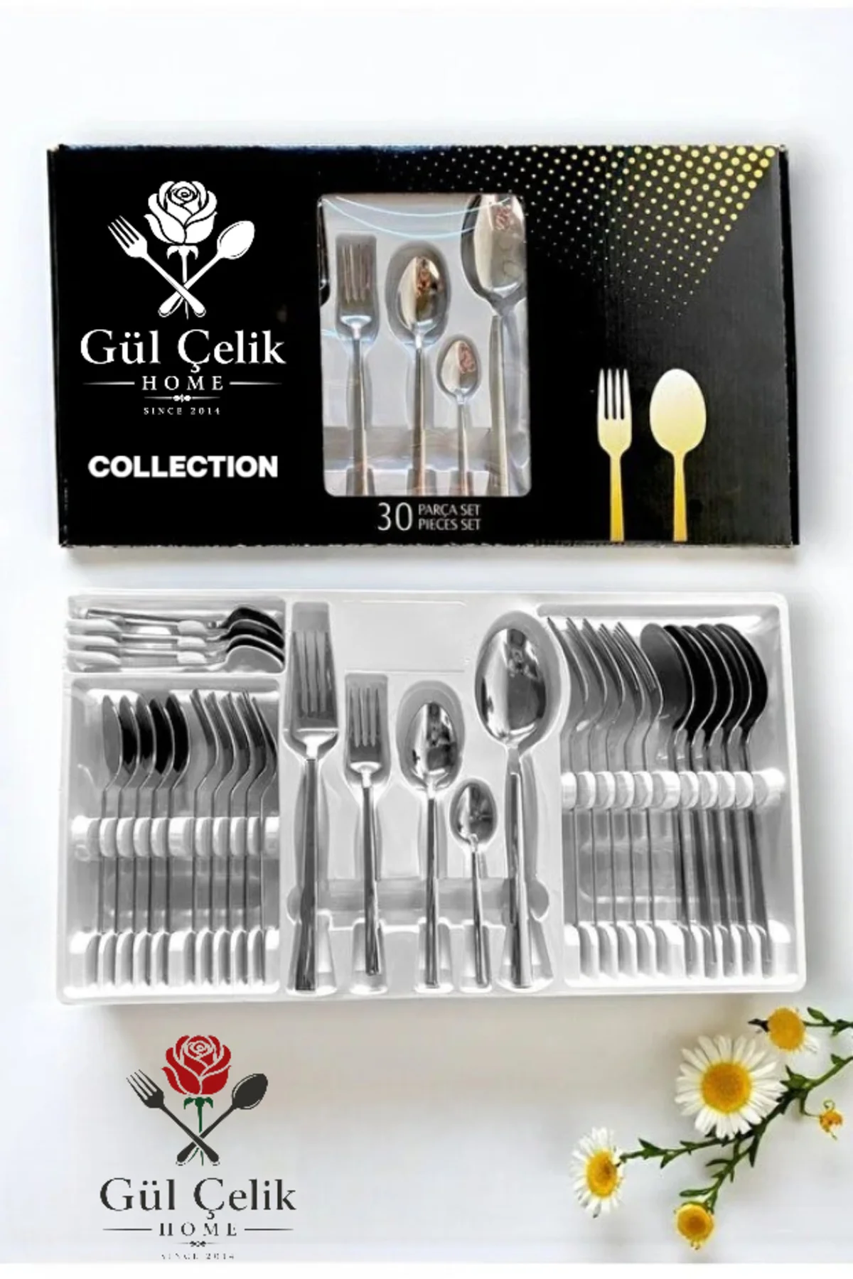 30 Parça 6 Kişilik Çatal Kaşık Seti Sade Model 18/0 Kalite Kutulu 30 Parça 6 Kişilik Çatal Kaşık Seti Sade Model 18/0 Kalite Kutulu
