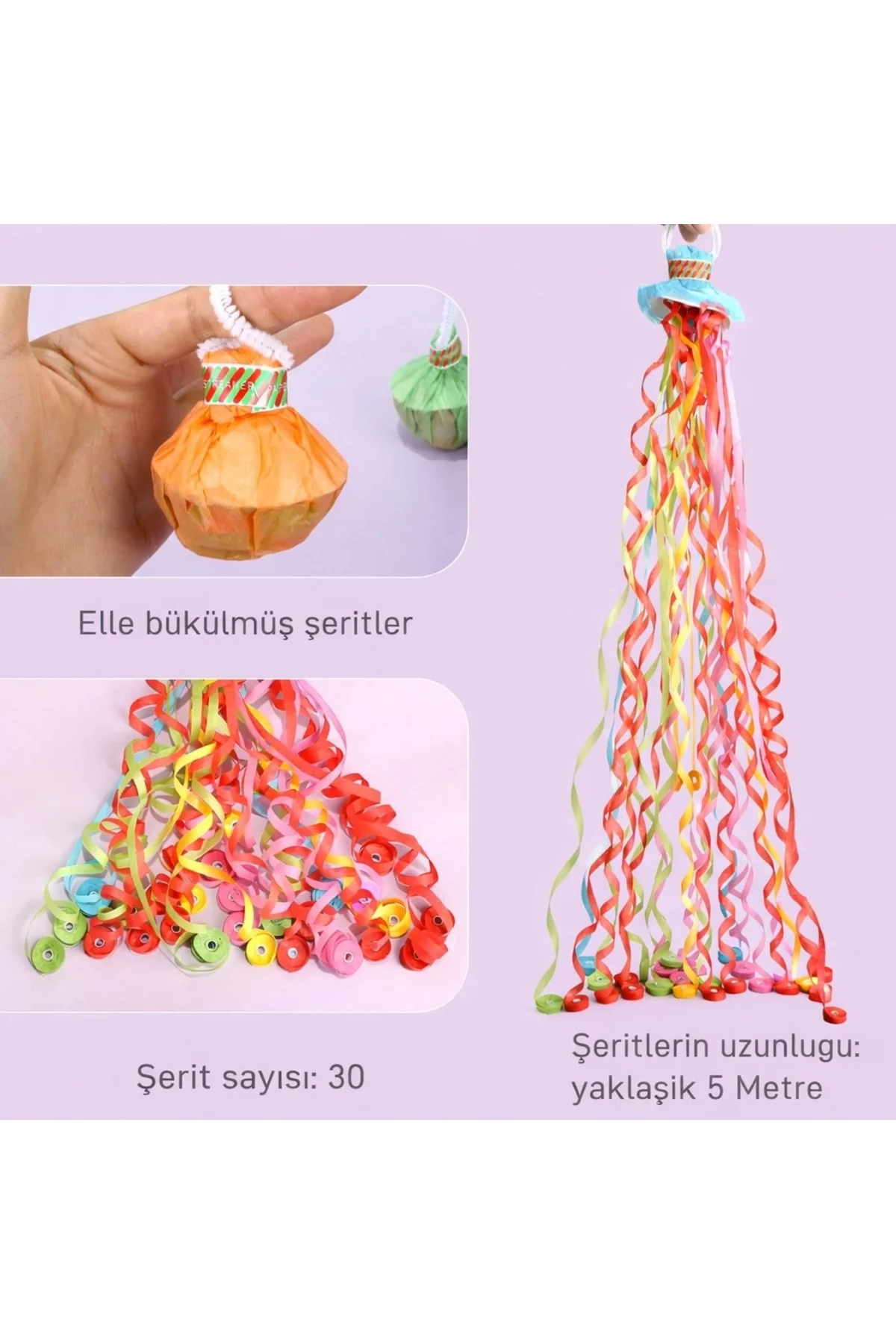 30 Şeritli Renkli Elle Atılan Konfeti – 5 Metre Uzayan Şerit Konfeti 1 Adet 30 Şeritli Renkli Elle Atılan Konfeti – 5 Metre Uzayan Şerit Konfeti 1 Adet - Görsel 2