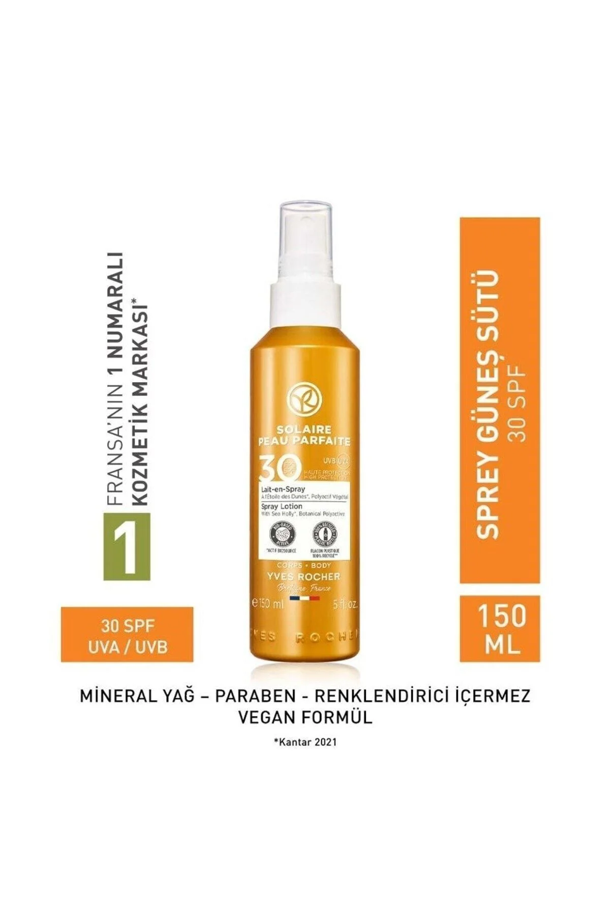 30 Spf Sprey Güneş Sütü Cildinizi Uva/uvb Işınlarına Karşı Koruyucu 150 Ml