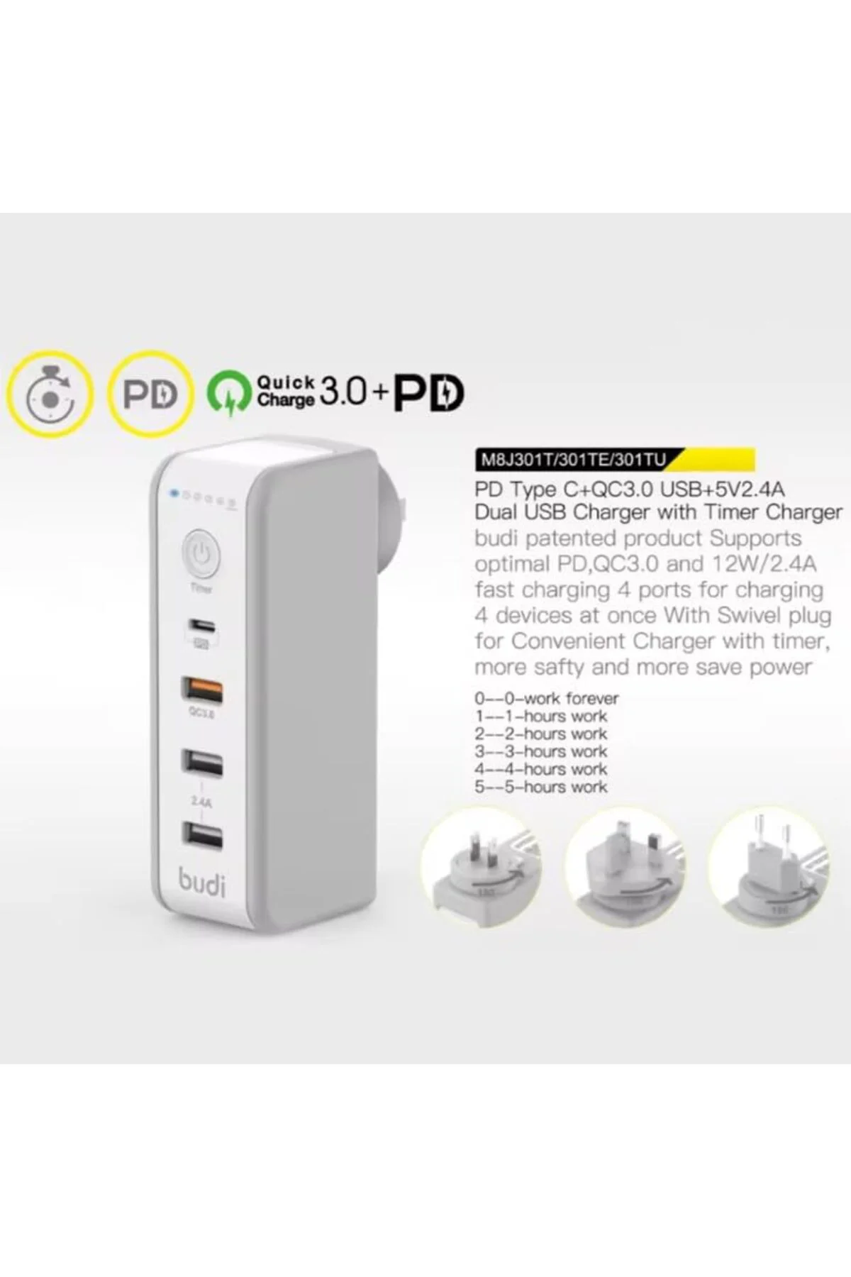 30 WATT PD18W Zaman Ayarlı USB Çıkışlı Priz 180 Derece Döndürüleb 30 WATT PD18W Zaman Ayarlı USB Çıkışlı Priz 180 Derece Döndürüleb
