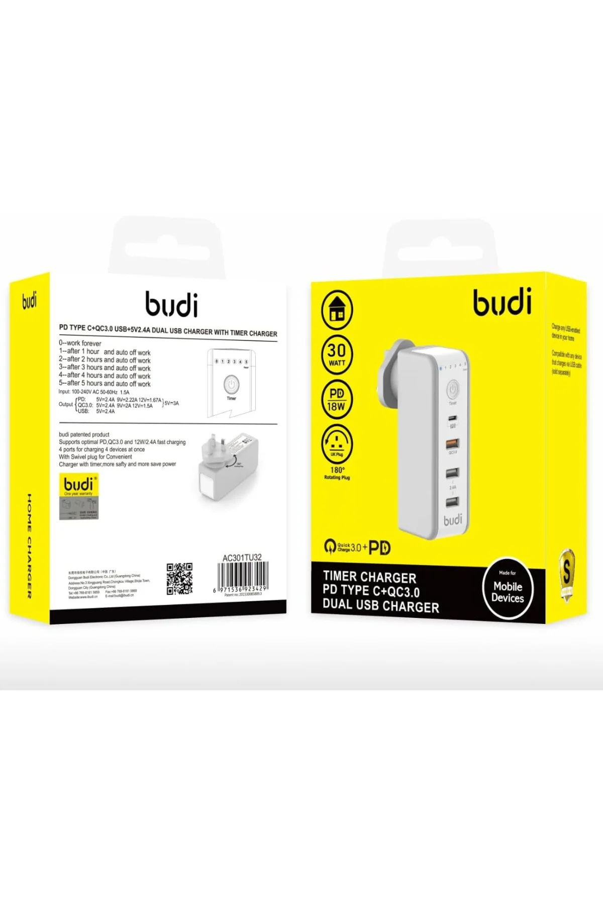 30 WATT PD18W Zaman Ayarlı USB Çıkışlı Priz 180 Derece Döndürüleb 30 WATT PD18W Zaman Ayarlı USB Çıkışlı Priz 180 Derece Döndürüleb