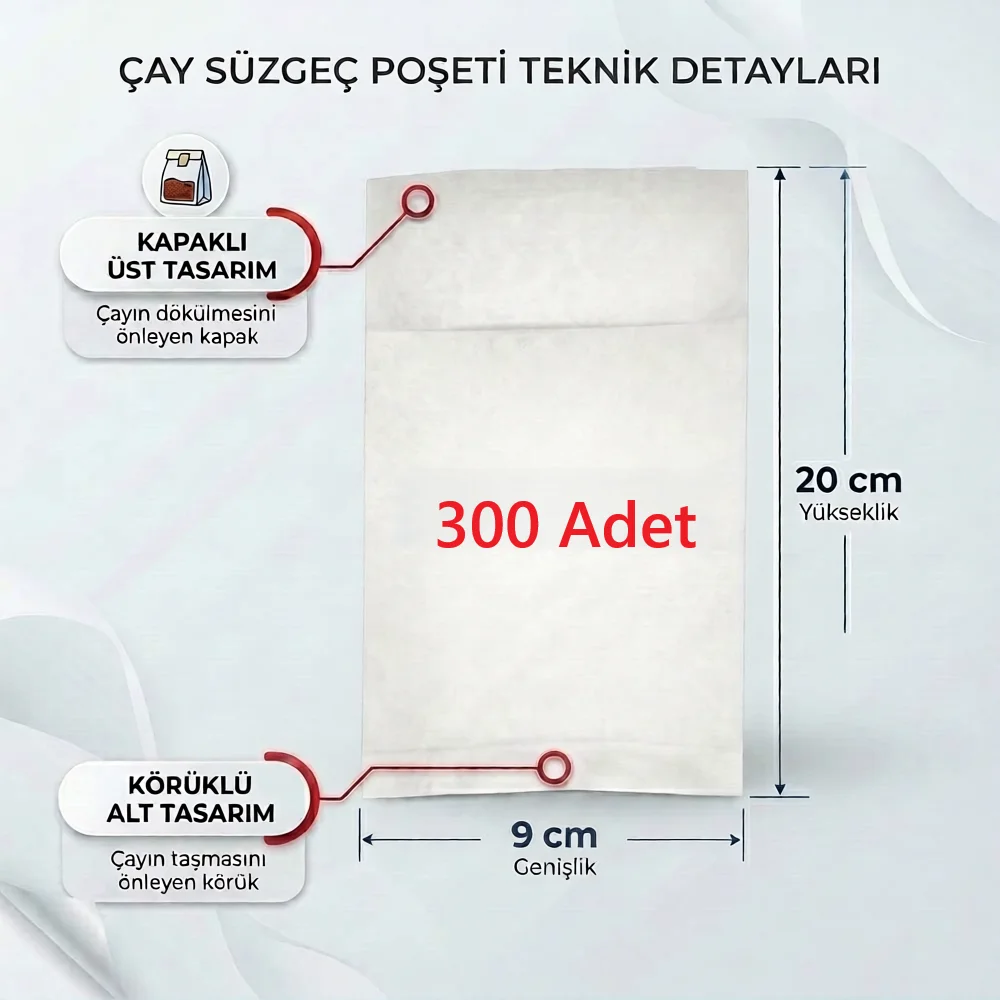 300 Adet Demlik İçi Çay Filtresi Körüklü Kapaklı Çay Süzgeci Boş Demlik Poşeti Bonesi 9x20 cm ((300 Lü) Bitki Kış Çay Demleme Fiyatı, Yorumları ve Özellikleri