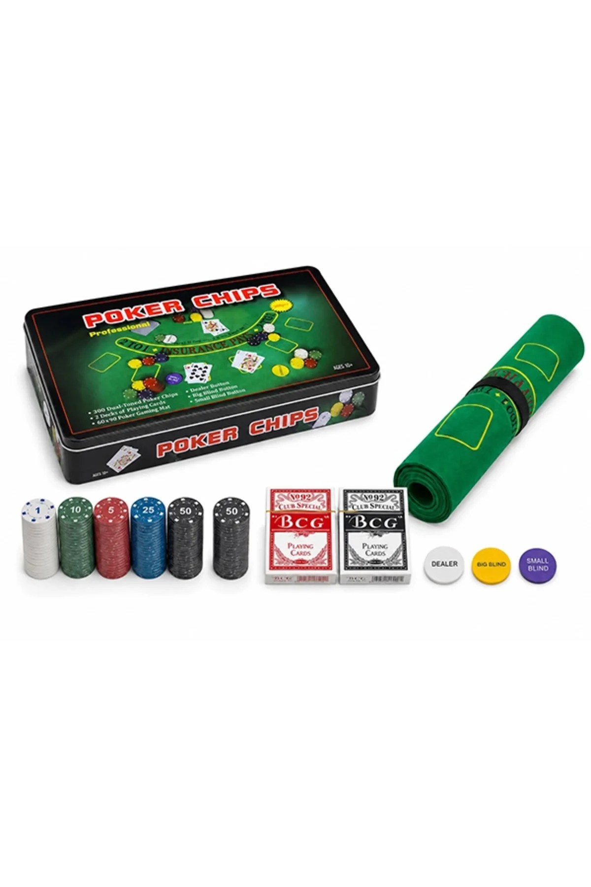 300 Chipli Profesyonel Poker Seti Metal Kutulu 2 Deste İskambil Kağıtlı Alk5355 300 Chipli Profesyonel Poker Seti Metal Kutulu 2 Deste İskambil Kağıtlı Alk5355