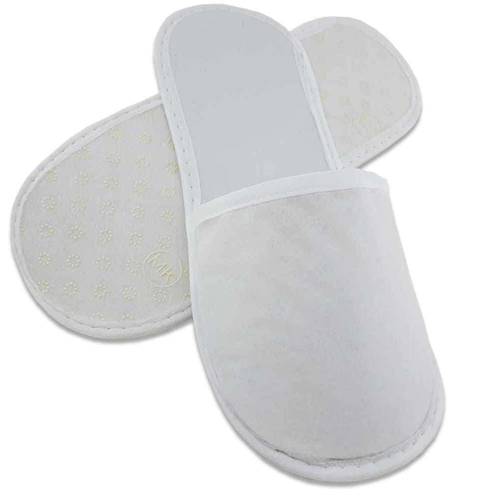 Private 300 Çift Kaymaz Taban Biyeli Beyaz Tela Otel Terliği Tek Kullanım