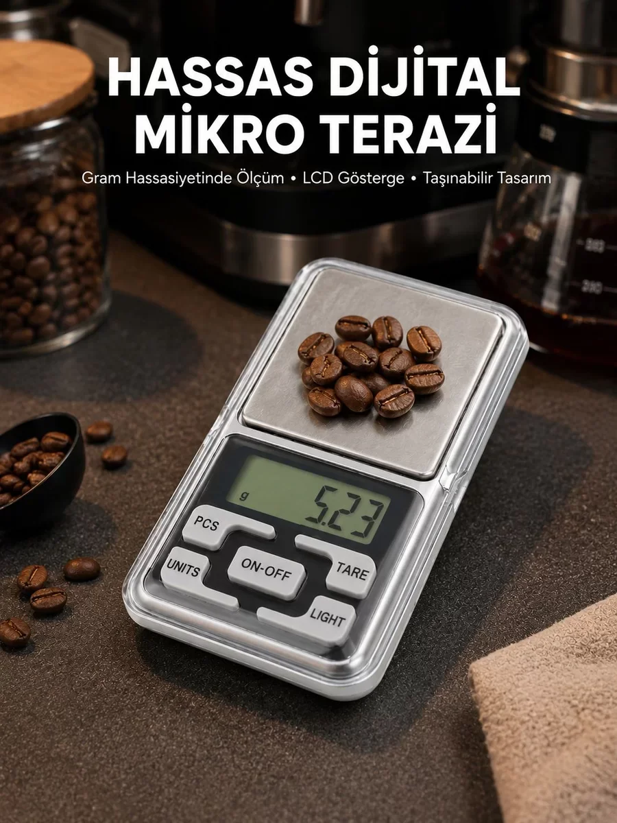 300 Gr Hassas Cep Terazisi - Mavi Işıklı LCD Ekranlı Yeni Nesil