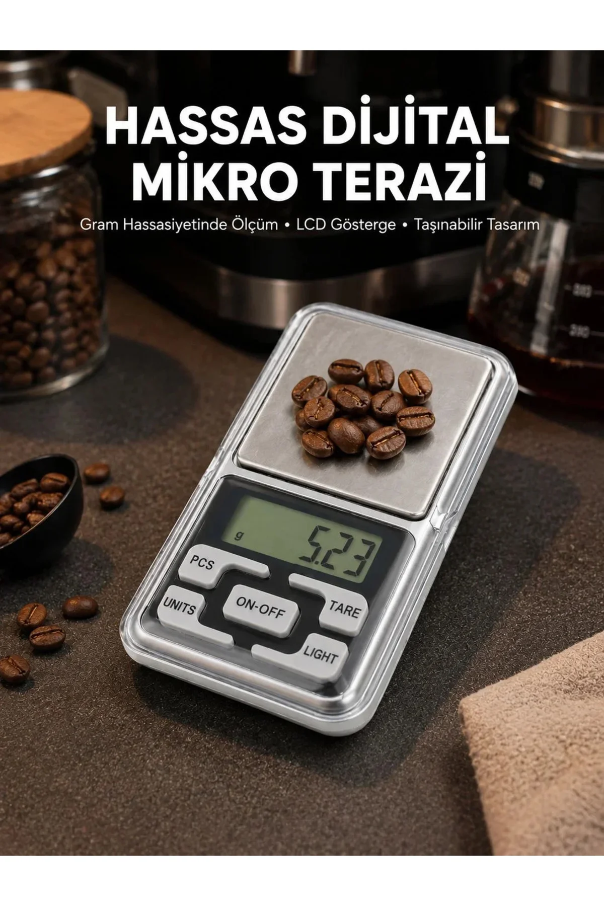 300 Gr Hassas Cep Terazisi Mavi Işıklı LCD Ekranlı