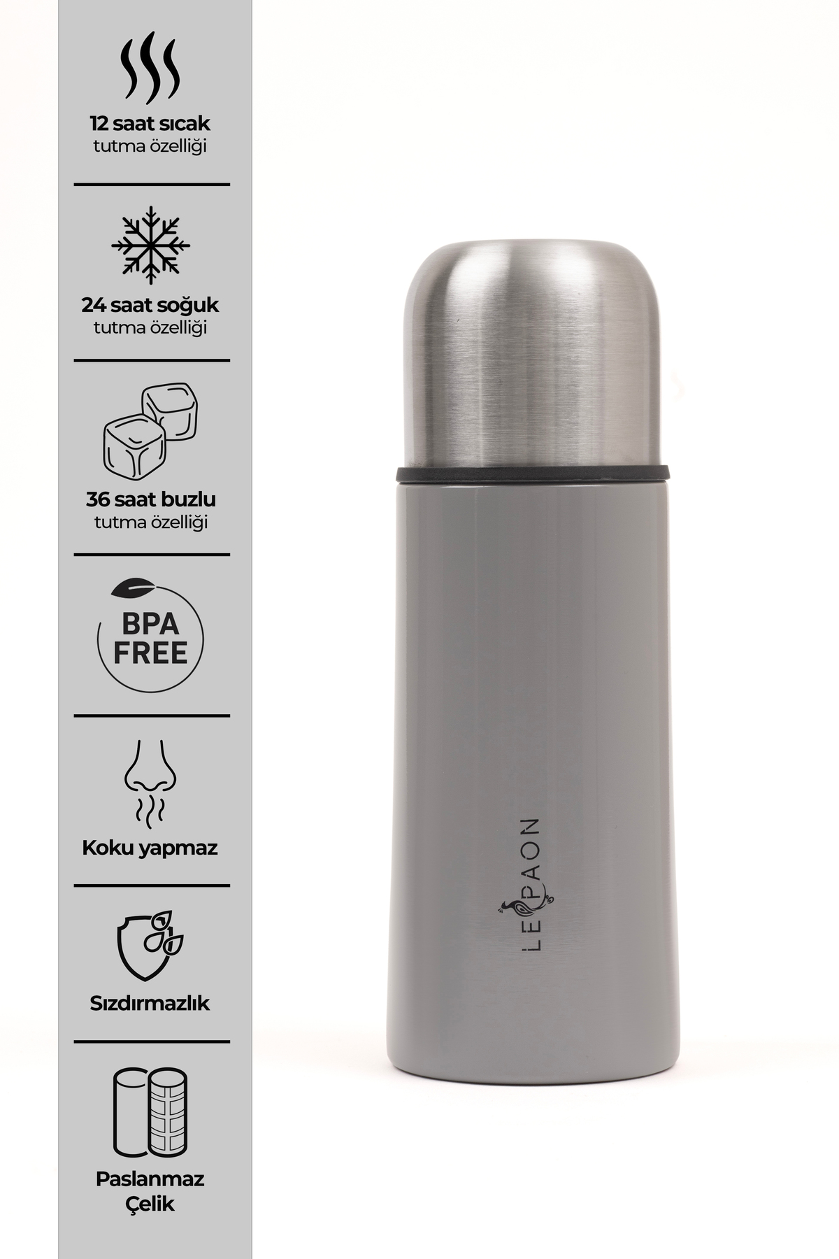 300 ml Paslanmaz Çelik Termos Çift Katlı 12 Saat Sıcak 24 Saat So