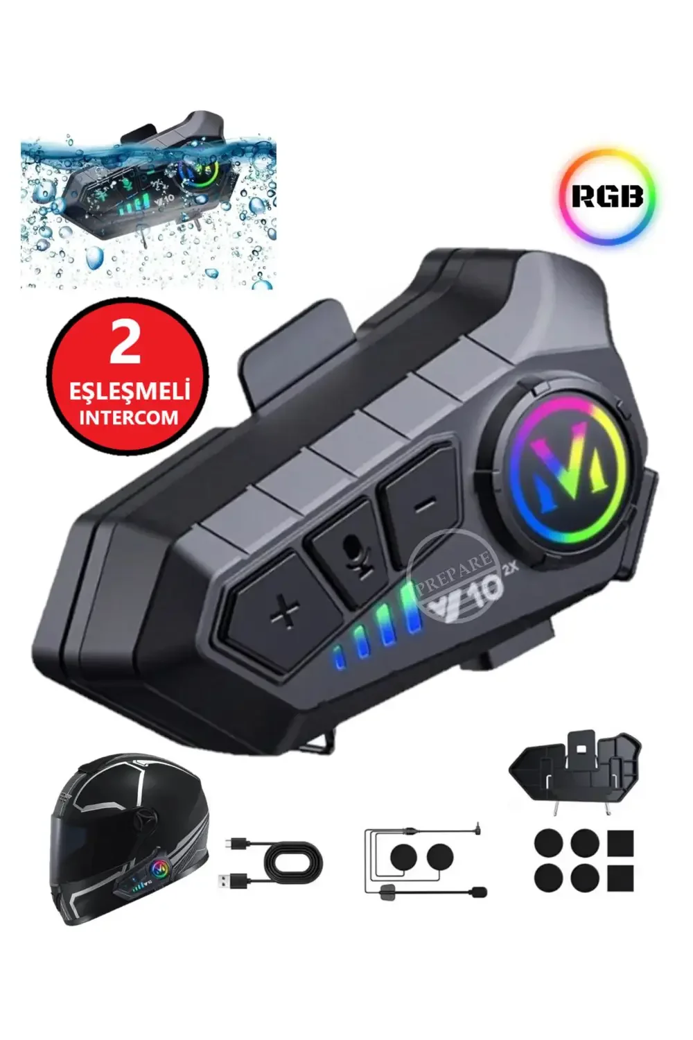 300 Mt Intercom 2 Eşleşmeli Kask Kulaklık Y-10PR Su Geçirmez Blue 300 Mt Intercom 2 Eşleşmeli Kask Kulaklık Y-10PR Su Geçirmez Blue