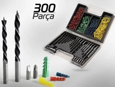 300 Parça Dübel ve Matkap Ucu Seti ( Lisinya )