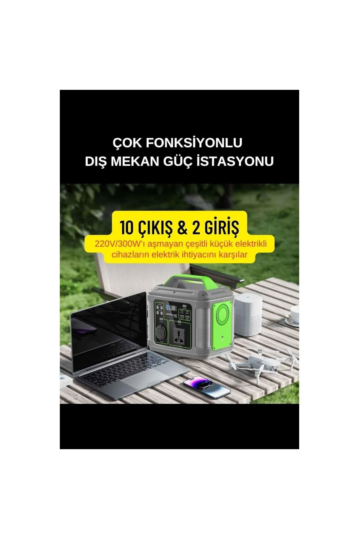 300 Watt 60.000 mAh 192 Wh PD 60W Kapasiteli Çok Amaçlı Güç İstas