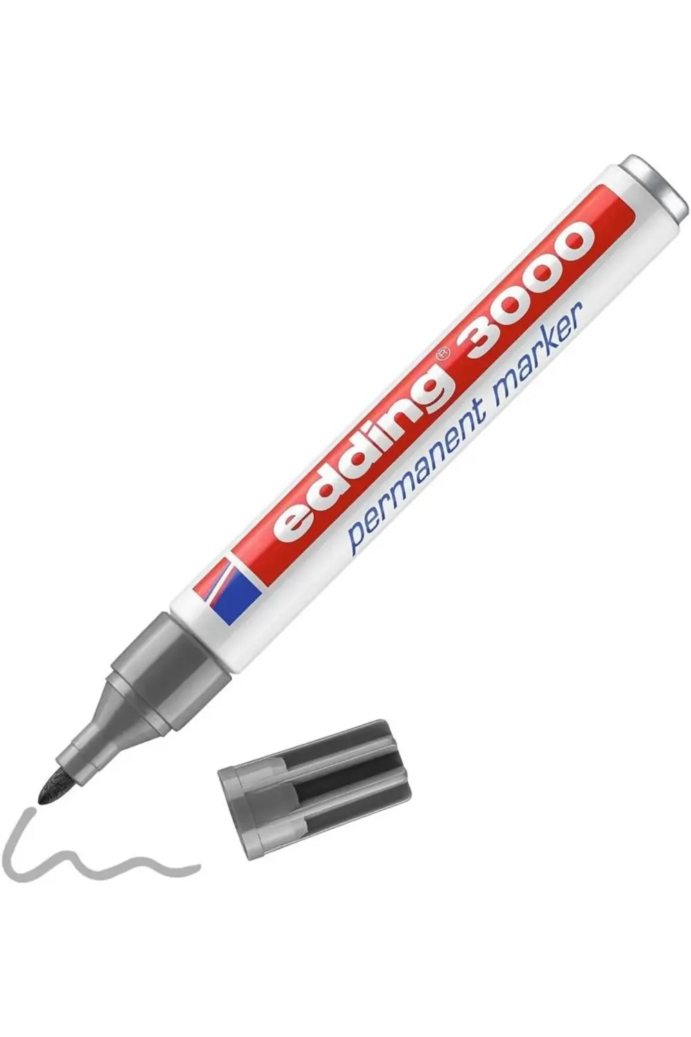 3000 kalıcı markör, gri, 1, yuvarlak uç, 1,5 – 3 mm, hızlı kuruya