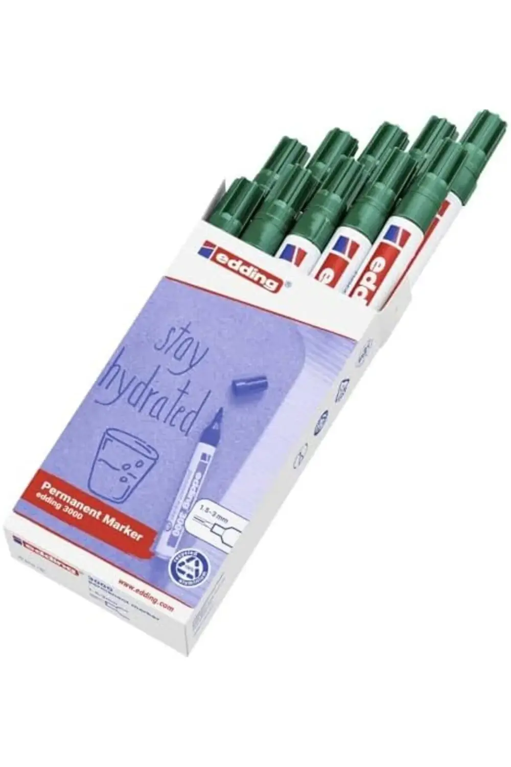 3000 permanent markör yeşil - 10 kalem - 1,5-3 mm yuvarlak uç 117