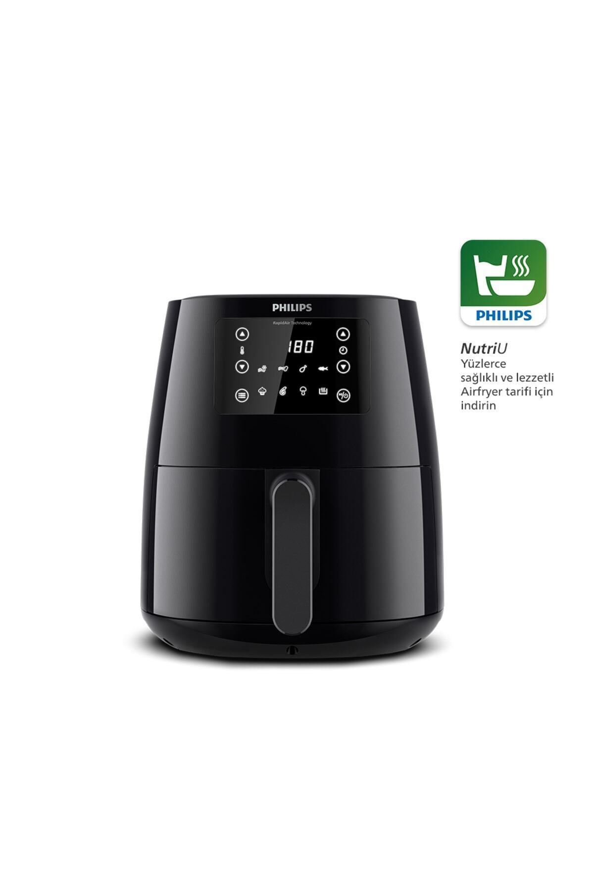 Philips 3000 Serisi L Airfryer, 0.8Kg, 4.1L Kapasiteli Hazne, Siyah, Hd92