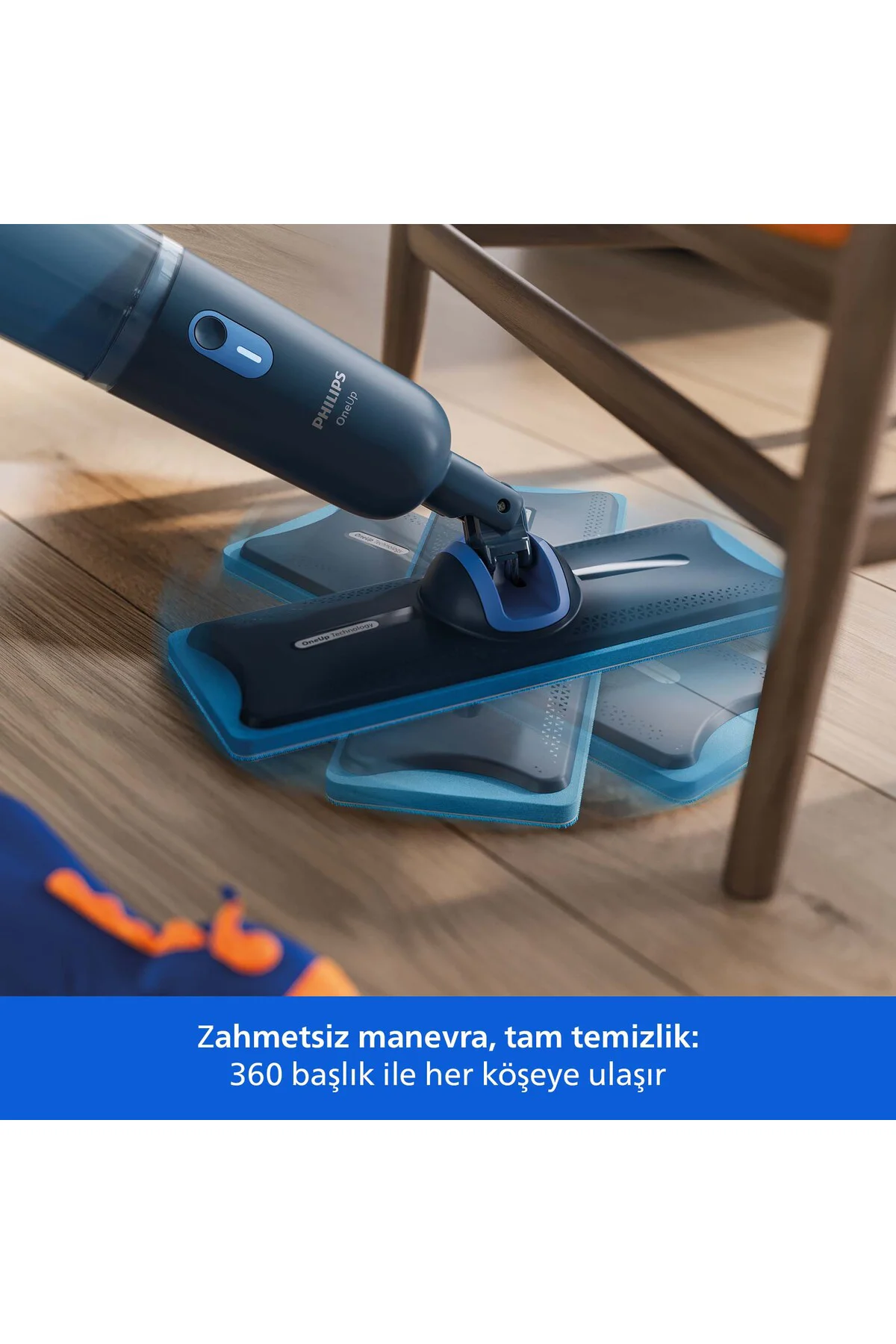 3000 Serisi OneUp Elektrikli Mop, 360 derece başlık ile zahmetsiz kullanım, XV3101/01