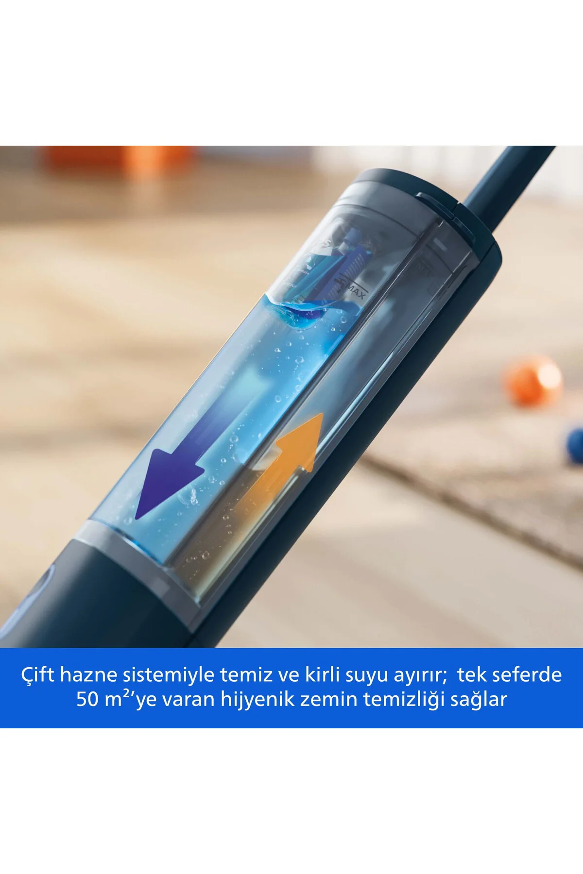 3000 Serisi OneUp Elektrikli Mop, 360 derece başlık ile zahmetsiz kullanım, XV3101/01
