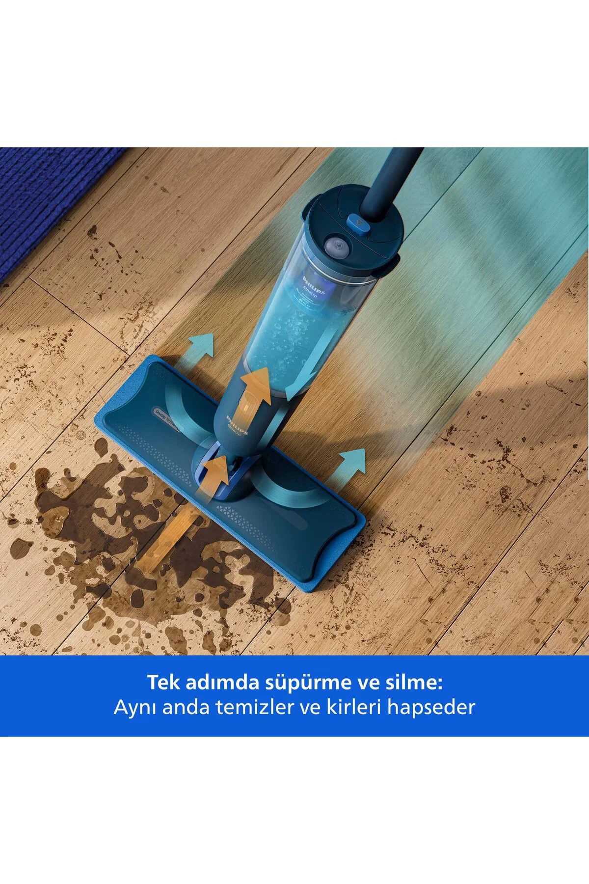 3000 Serisi OneUp Elektrikli Mop, 360 derece başlık ile zahmetsiz kullanım, XV3101/01