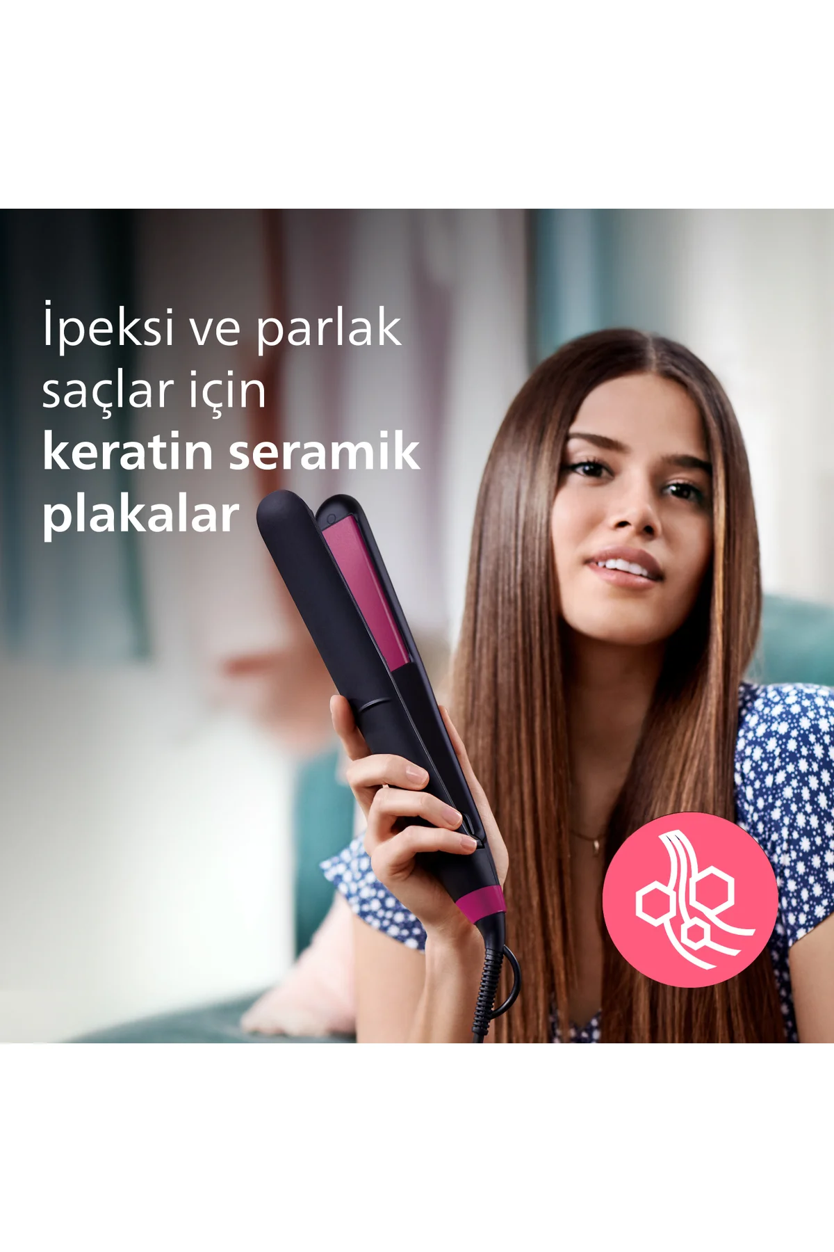 3000 Serisi Saç Düzleştirici, Keratin Katkılı, ThermoProtect Teknolojisi, BHS375/00 3000 Serisi Saç Düzleştirici, Keratin Katkılı, ThermoProtect Teknolojisi, BHS375/00