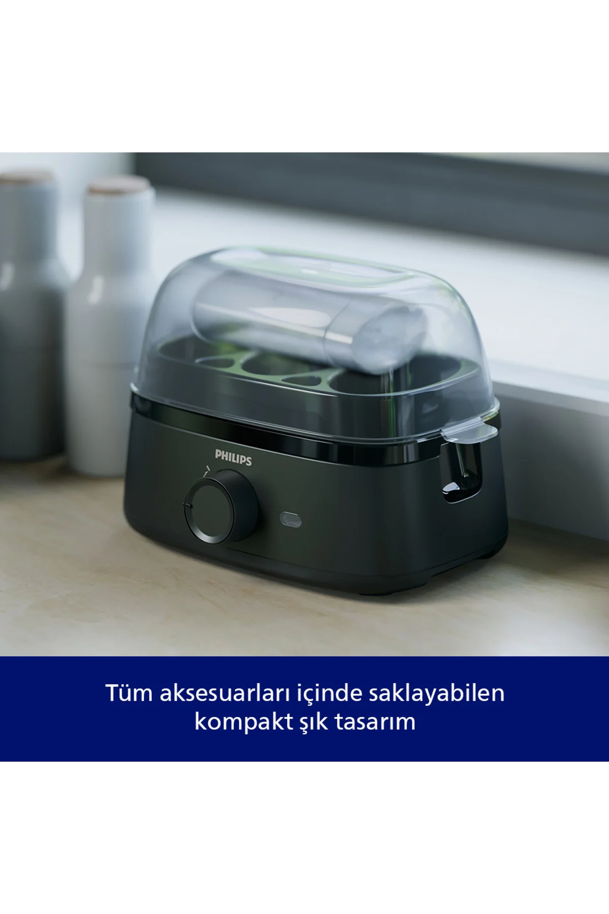3000 Serisi Yumurta Pişirici Farklı Pişirme Kademesi, Aile Boyutu, 400 W Güç, Siyah Renk, HD9137/90 Fiyatı, Yorumları ve Özellikleri